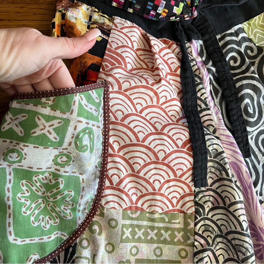 Boho hippie patchwork harem pants M festival - image 3